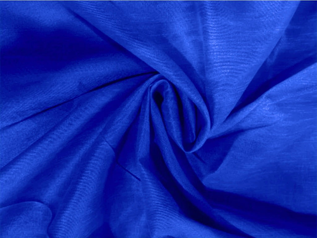 Royal Blue Plain Bangalore Raw Silk Fabric  (Wholesale)