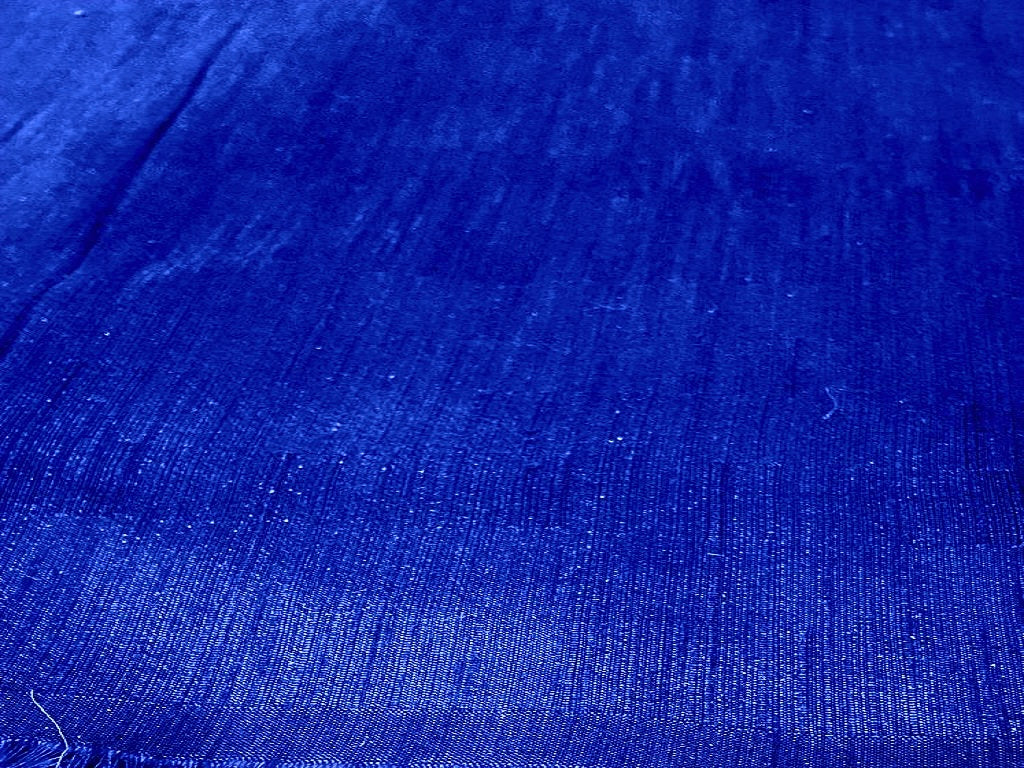 Royal Blue Plain Bangalore Raw Silk Fabric  (Wholesale)