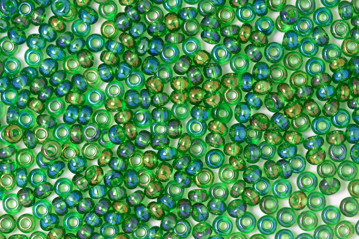 Green Preciosa Stripes Seeds Beads