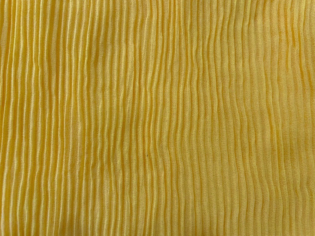 Yellow Plain Pleated Georgette Fabric