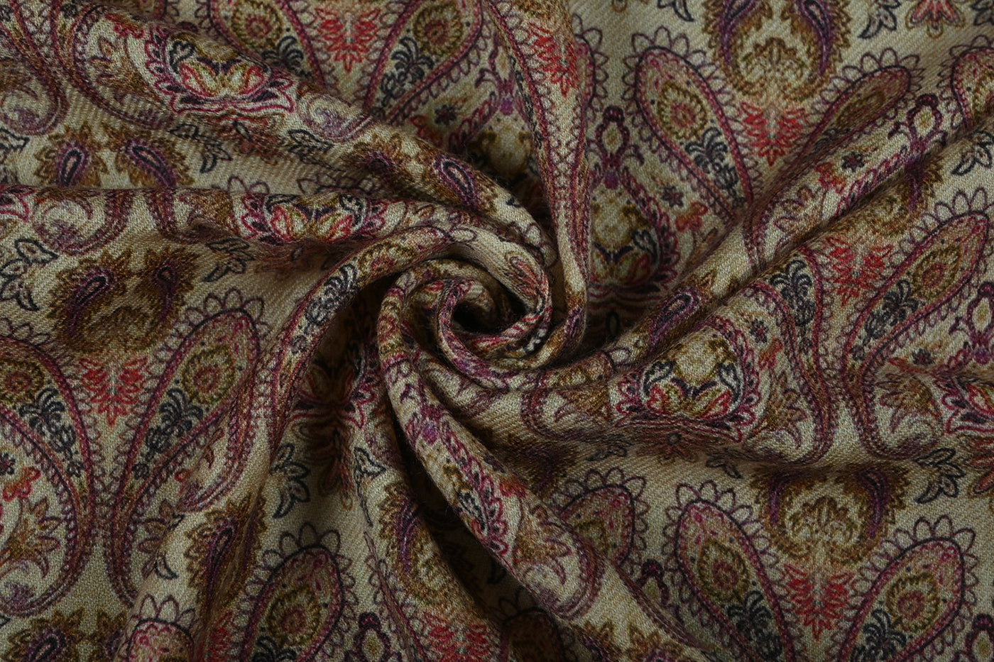 Multicolor Paisley Printed Wool Fabric