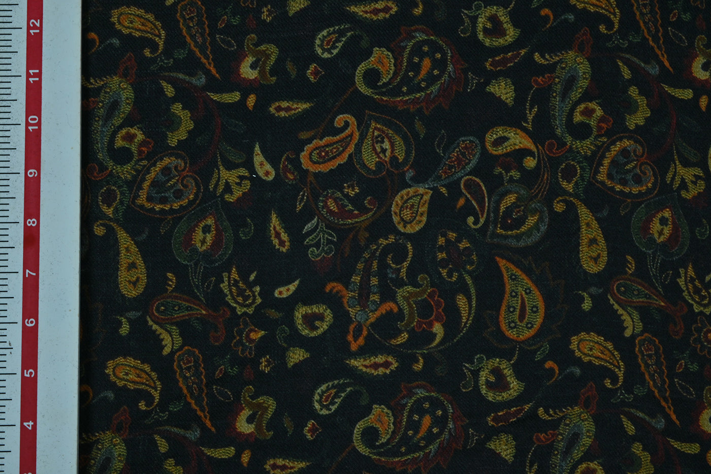 Multicolor Paisley Printed Wool Fabric