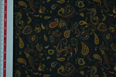 Multicolor Paisley Printed Wool Fabric