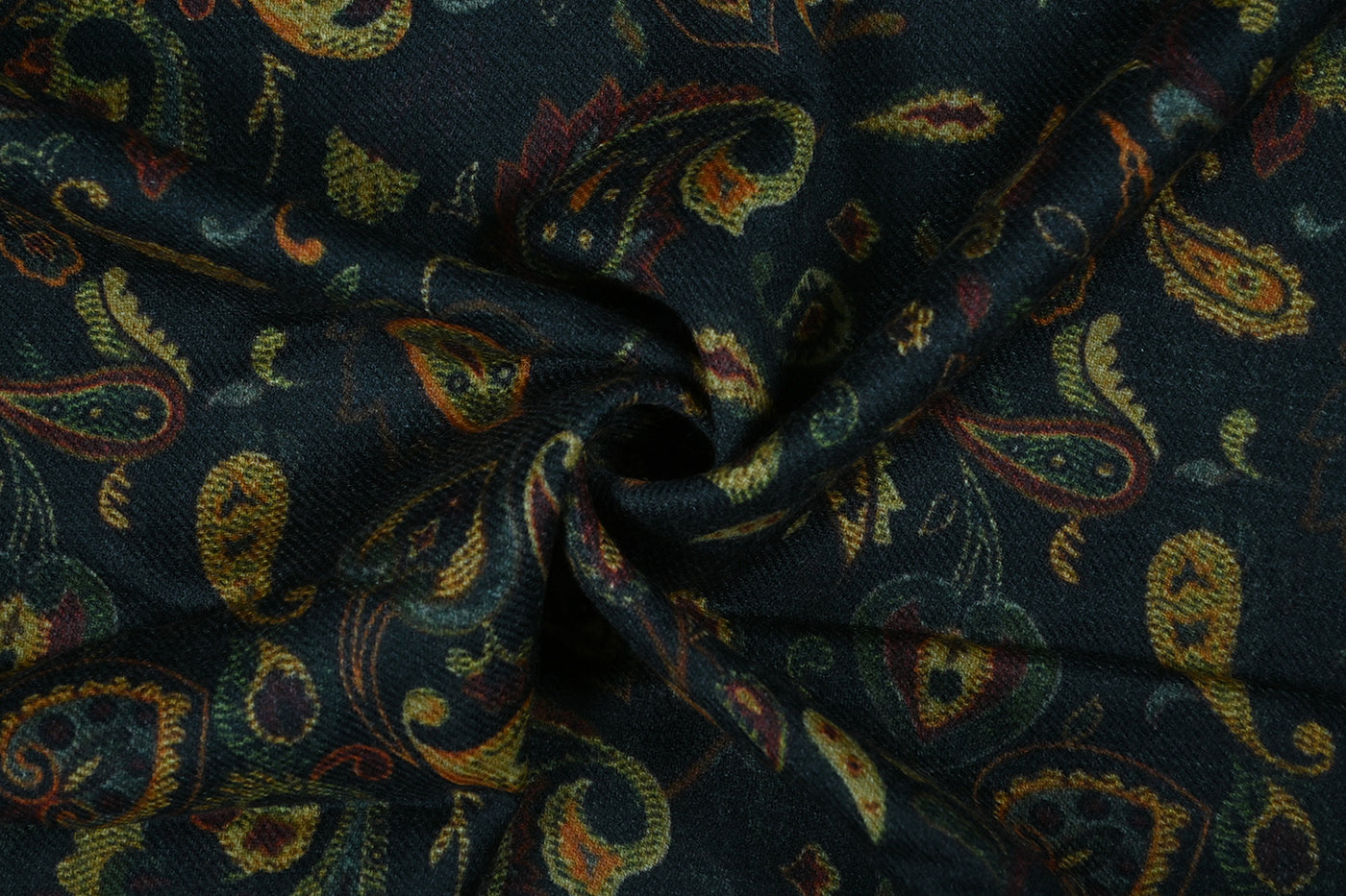 Multicolor Paisley Printed Wool Fabric