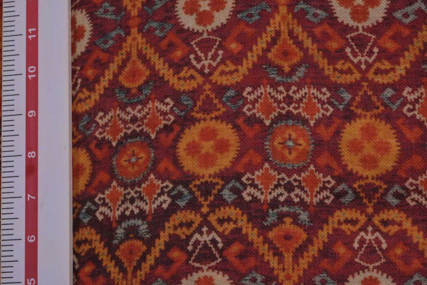 Multicolor Traditional Printed Wool Fabric