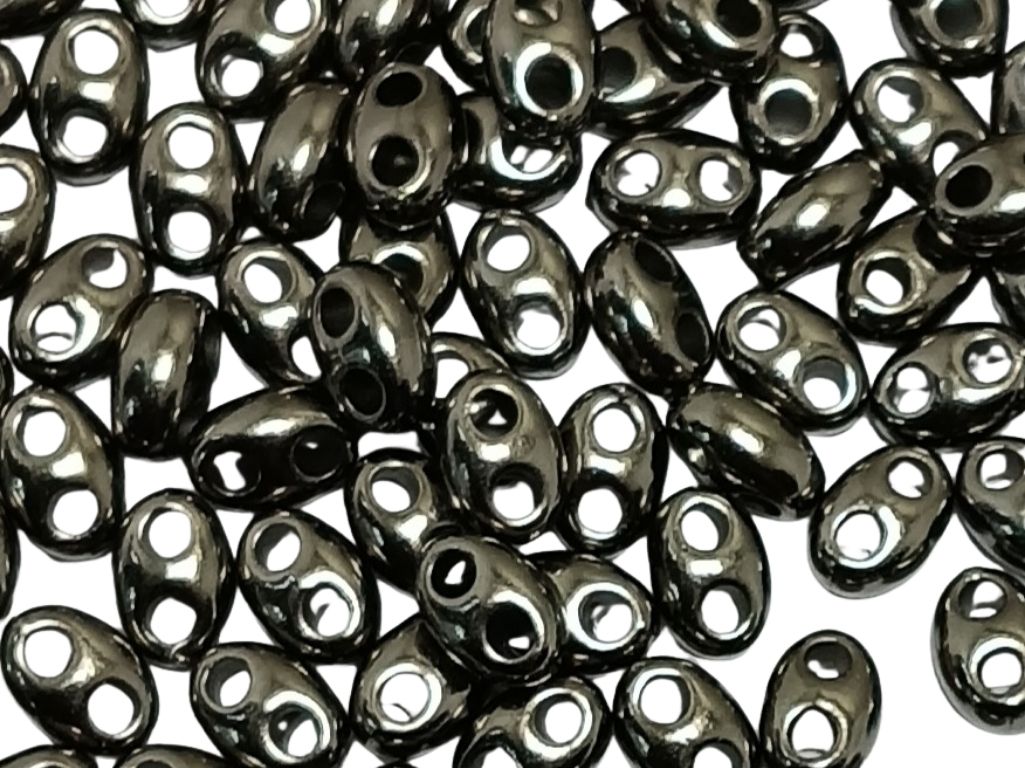 Gun Metal Oval Acrylic Beads