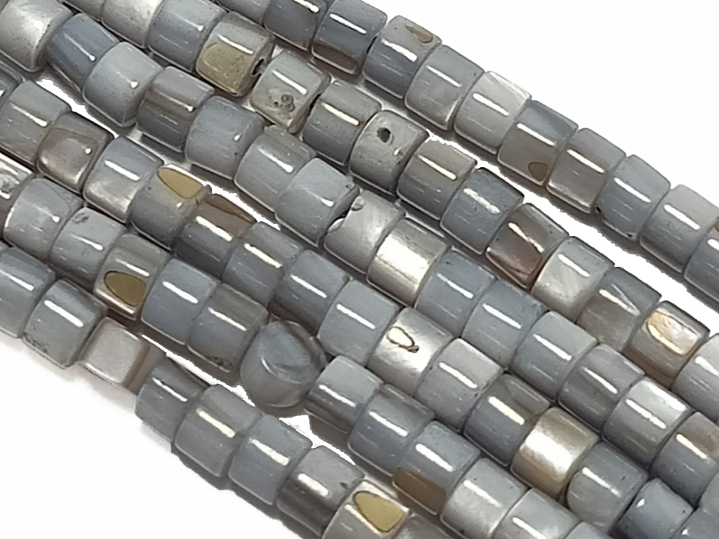 Gray Uneven Glossy Mother of Pearl Beads