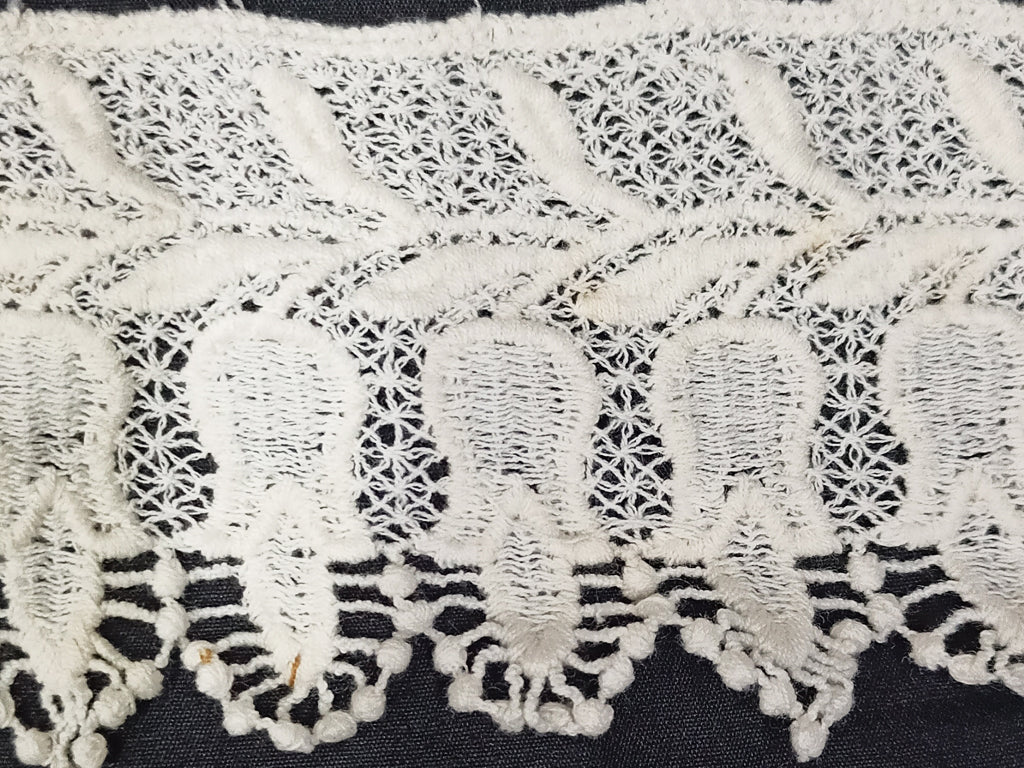 White Dyeable Greige Design LAF Cotton Crochet Laces