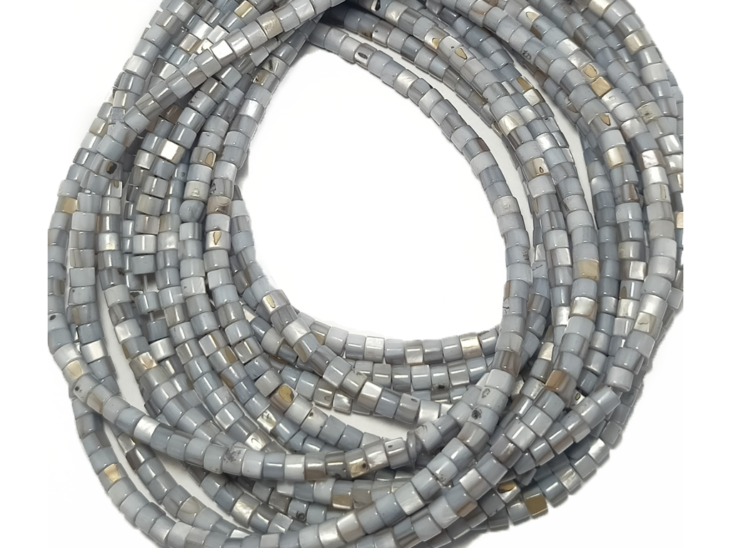 Gray Uneven Glossy Mother of Pearl Beads