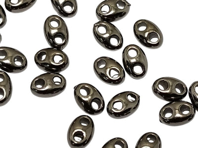 Gun Metal Oval Acrylic Beads