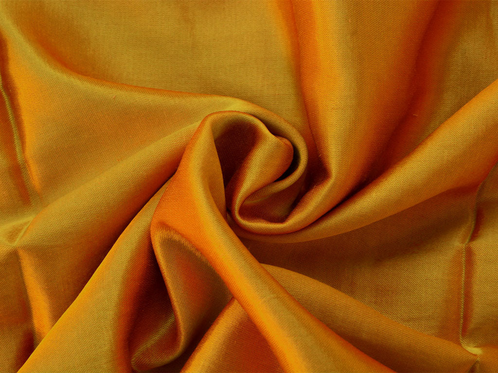 Mustard Golden Plain Pure Viscose Gaji Silk Fabric (Wholesale)