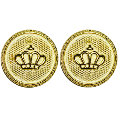 White & Golden King’s & Queen’s Favourite Crown Design Round Shank Plastic Button White and Golden Colour for Coat, Suit, Blazer, Sherwani, Nehru Jacket and for all Types of Clothes