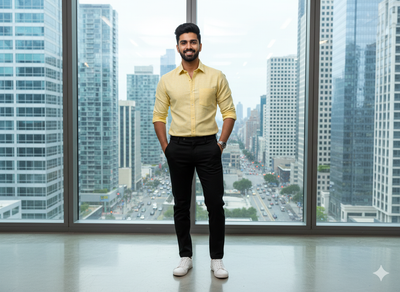 अदरक पीला सादा सूती लिनन कपड़ा