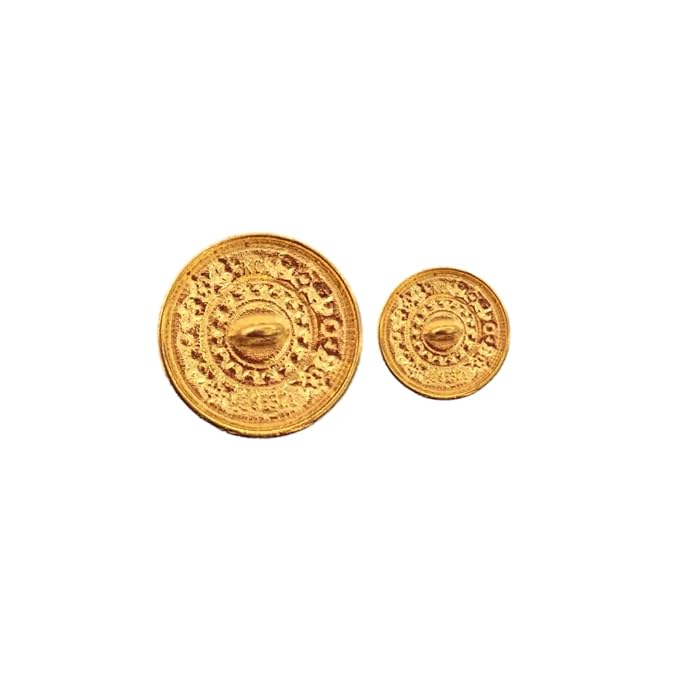 Blue & Golden Color 1 Hole Metal Traditioanl Buttons