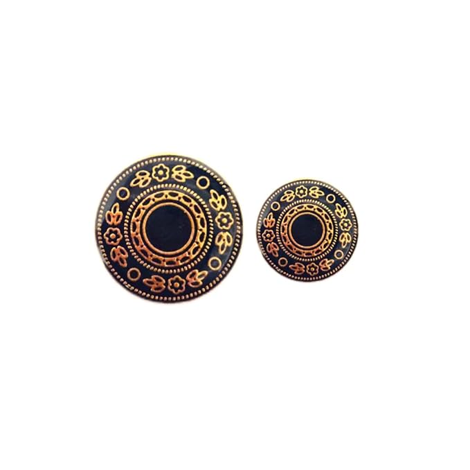 Blue & Golden Color 1 Hole Metal Traditioanl Buttons