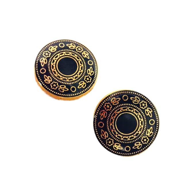 Blue & Golden Color 1 Hole Metal Traditioanl Buttons