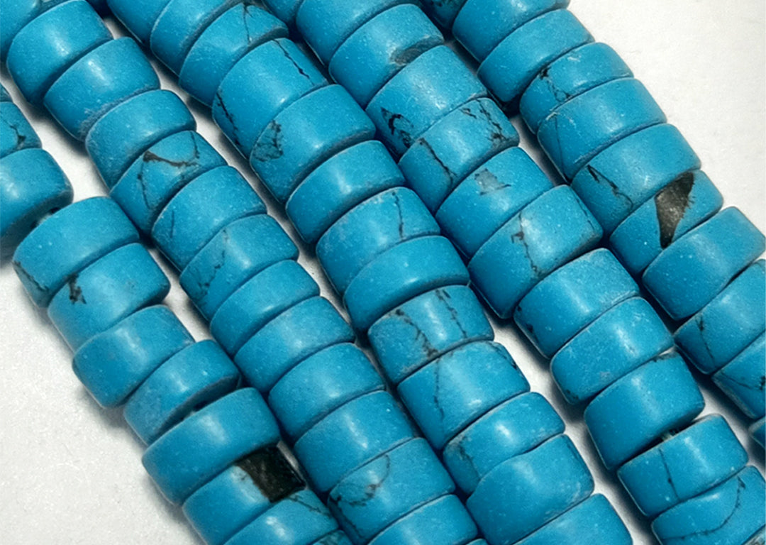 Blue Circular Flat Glass Beads