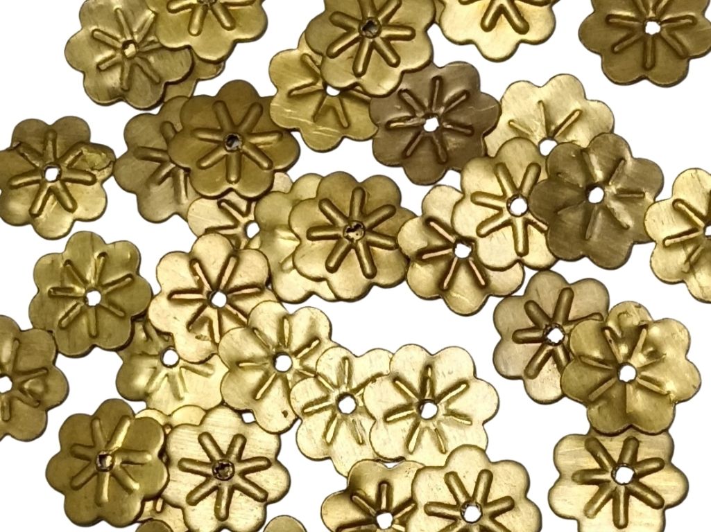 Bright Golden Flower Shaped Metal Sequins