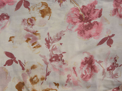 Precut of 2 Meter White Floral Premium Modal Chanderi Silk Fabric