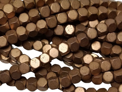Matte Brown Cubic Haemetite Metal Beads