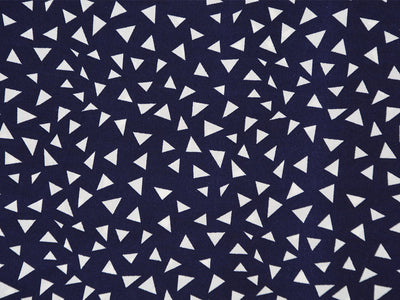 Navy Blue Geometric Digital Printed Premium Butter Crepe Fabric