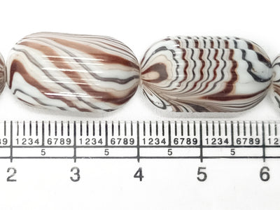 Multicolor Printed Oval Acrylic Beads