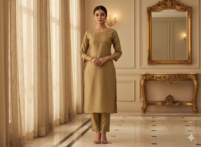 टॉर्टिला ब्राउन प्लेन ग्लेज्ड कॉटन फ़ैब्रिक (थोक)