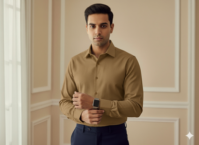 टॉर्टिला ब्राउन प्लेन ग्लेज्ड कॉटन फ़ैब्रिक (थोक)