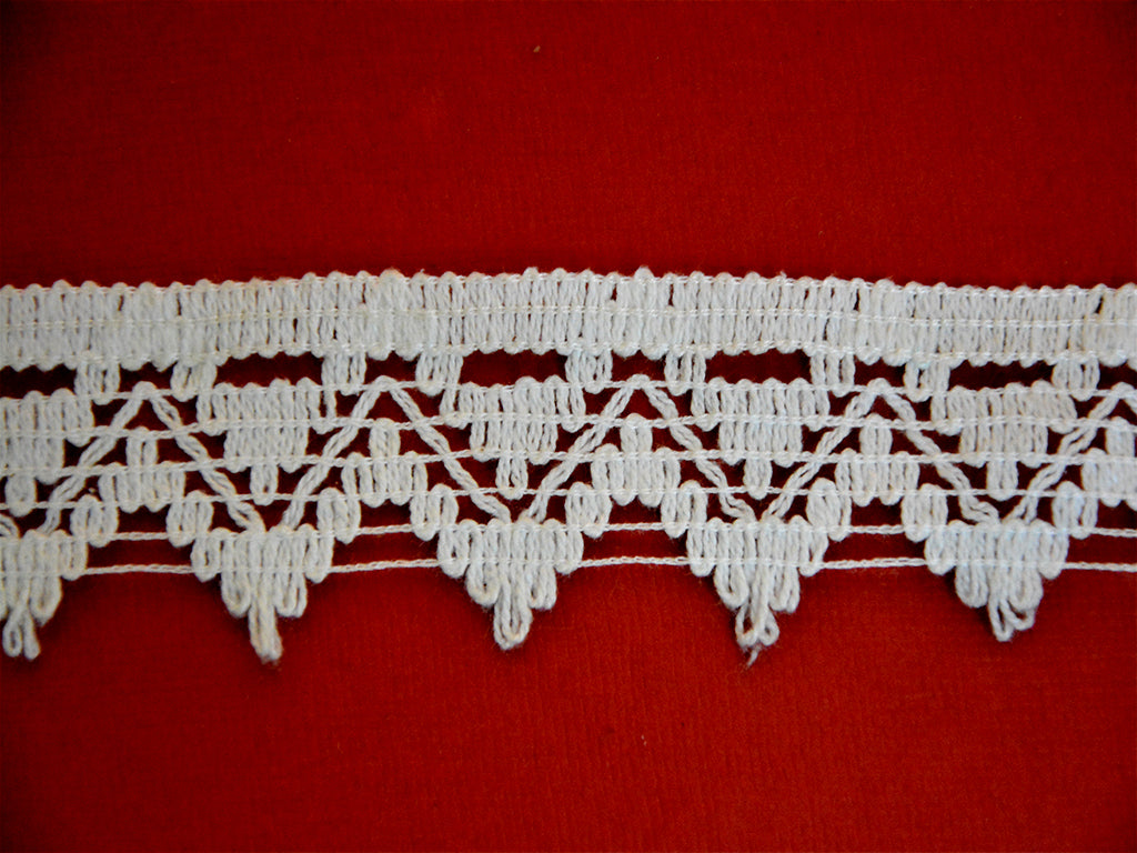 White Pattern L-68 Dyeable Cotton Crochet Lace