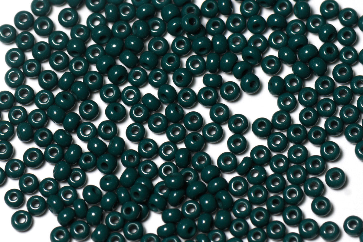 Castleton Green Opaque Preciosa Seeds Beads