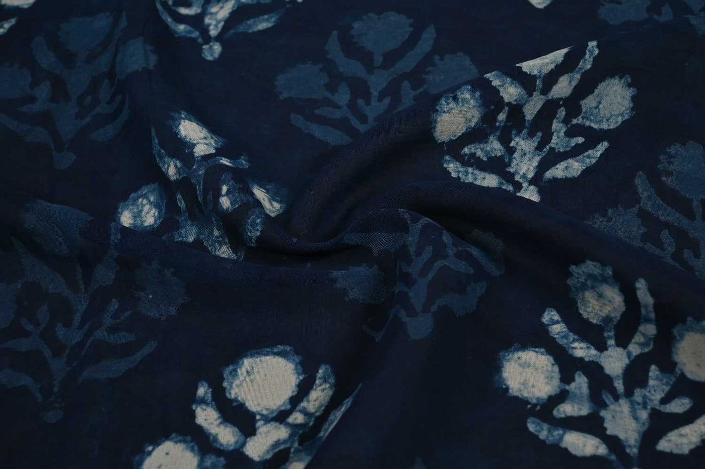 Blue & White Traditional Cotton Fabric