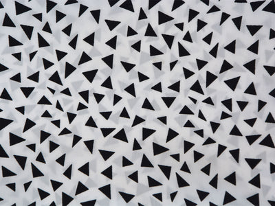 White & Black Geometric Digital Printed Premium Butter Crepe Fabric