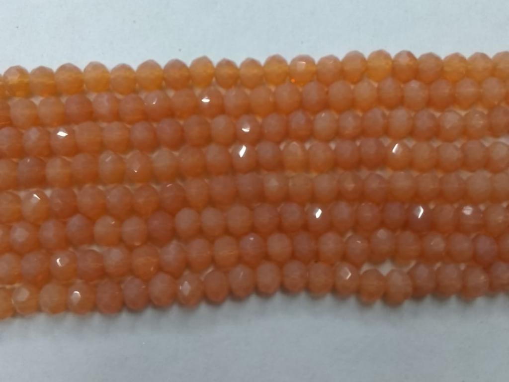 Deep Orange Opaque Tyre Crystal Glass Beads (Wholesale