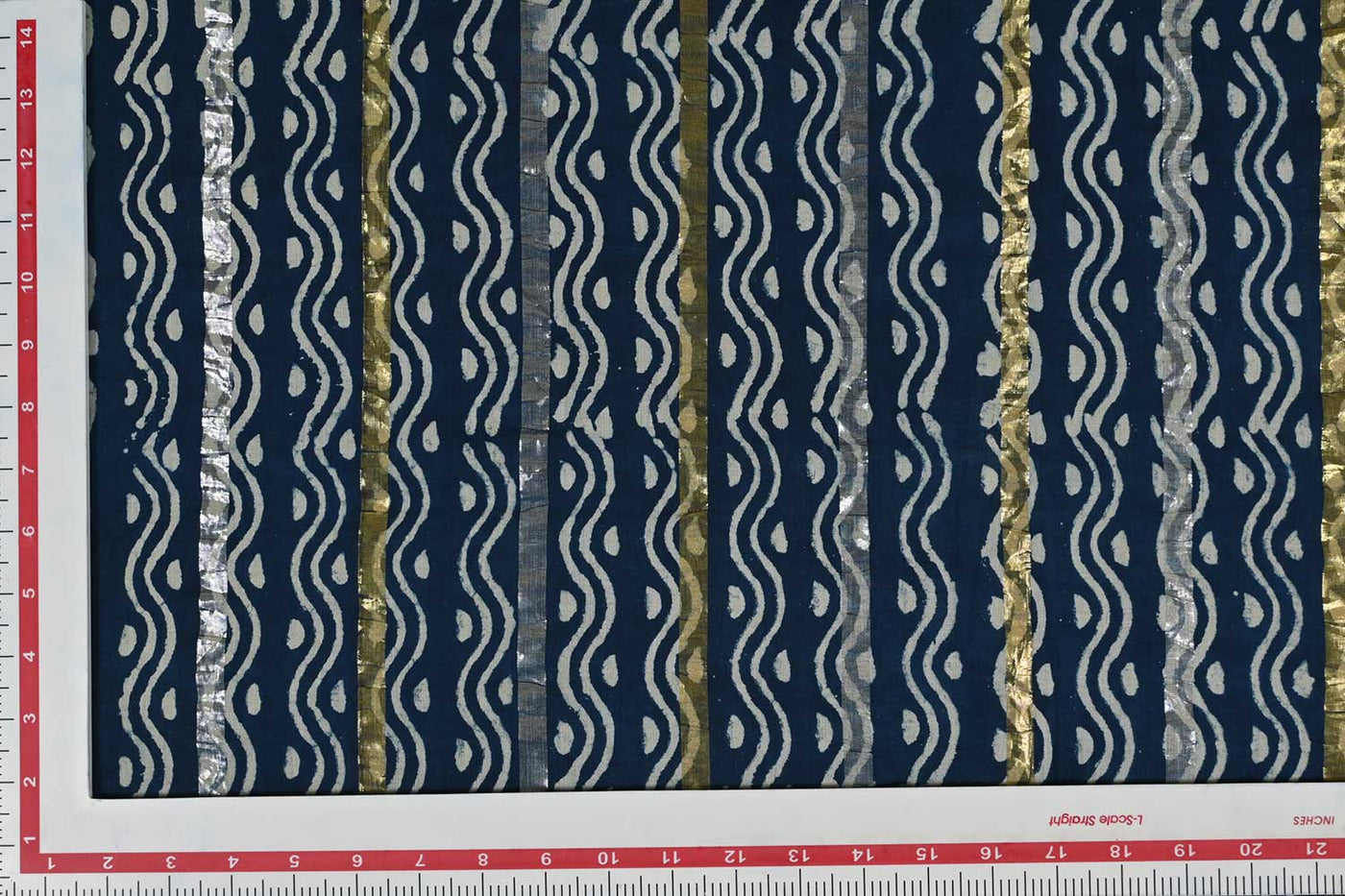 Multicolor Stripes Cotton Cambric Lurex Fabric