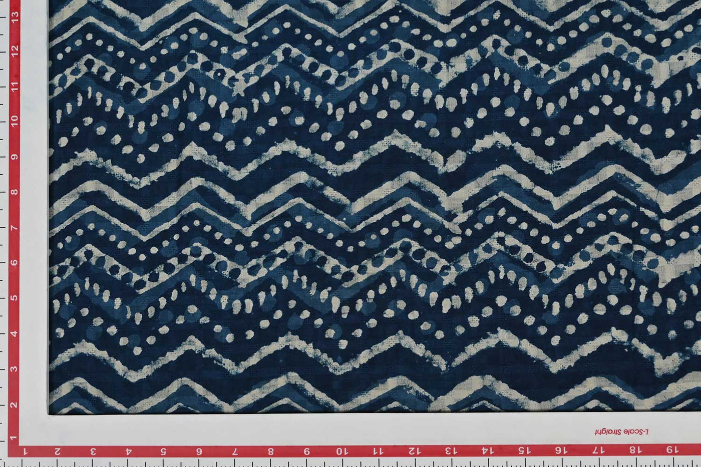 Blue & White Chevron Cotton Dobby Fabric