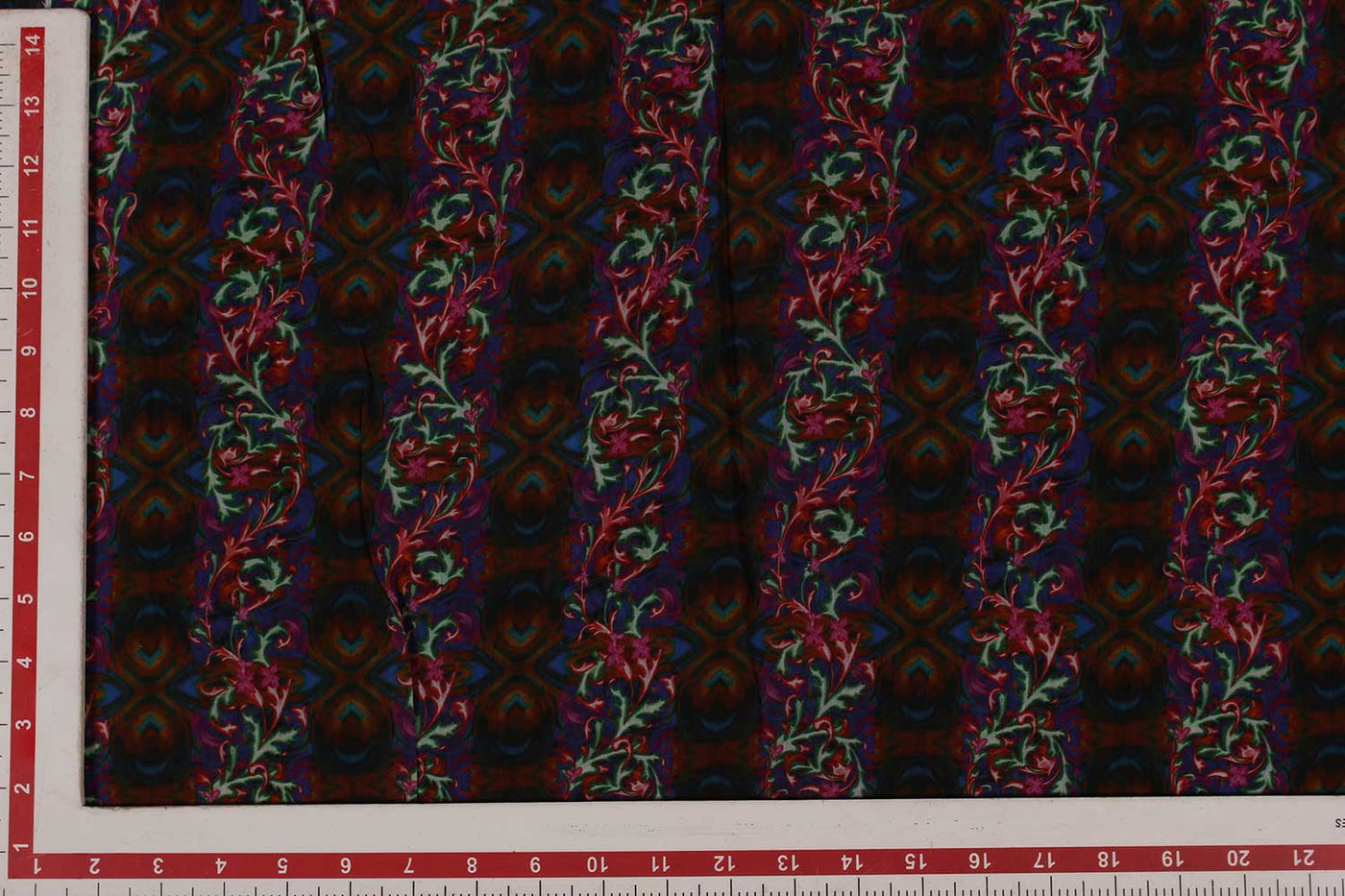 Multicolor Traditional Pattern Sushi Viscose Cotton Fabric