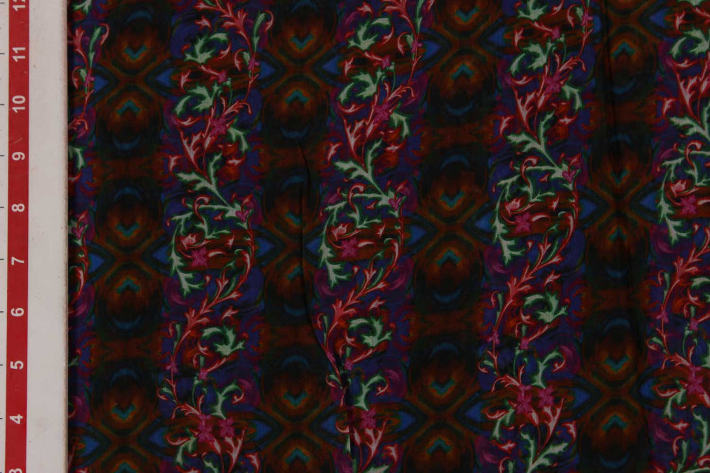 Multicolor Traditional Pattern Sushi Viscose Cotton Fabric