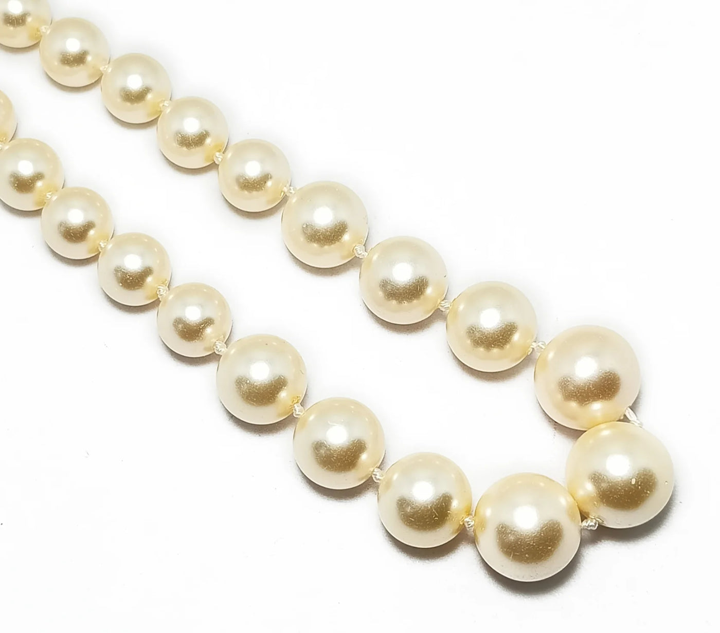 Light Golden Spherical Glass Pearl Gradation Beads