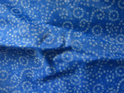 Blue Bandhani Digital Printed Liquid Organza Fabric