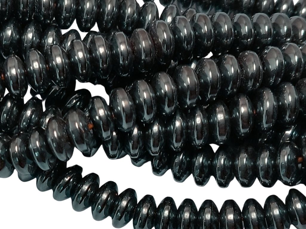 Gun Metal Black Disc Shaped Haemetite Metal Beads
