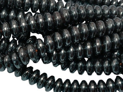 Gun Metal Black Disc Shaped Haemetite Metal Beads