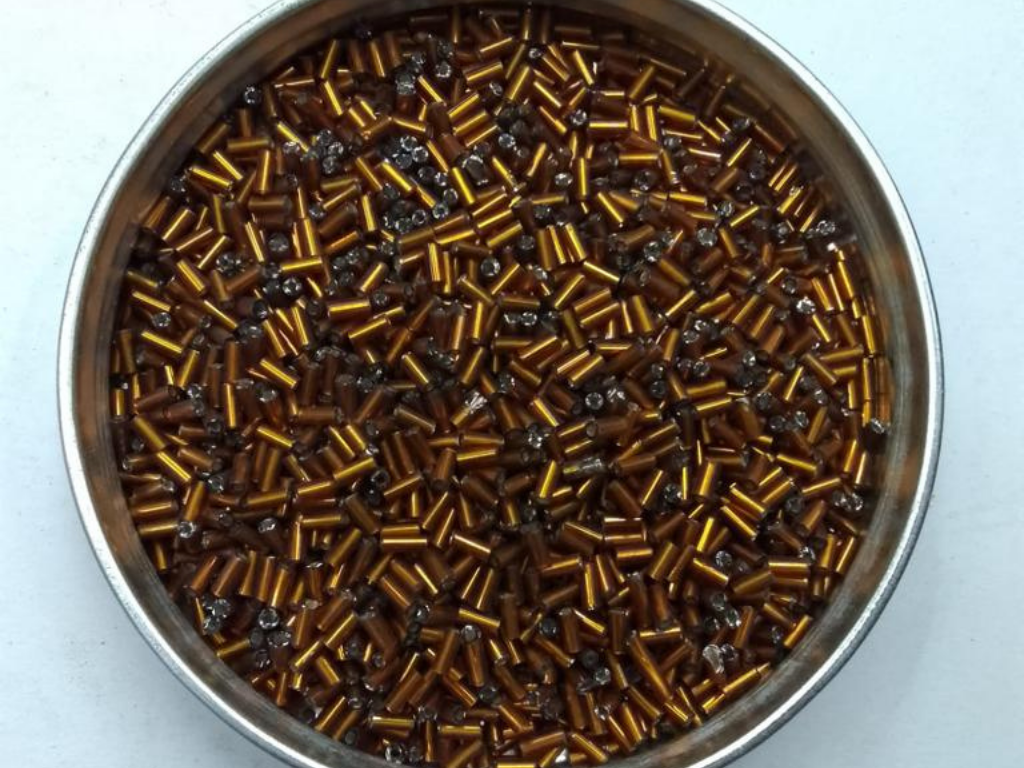 Dark Golden Silverline Pipe Glass Seed Beads- 4.5 mm (Wholesale)