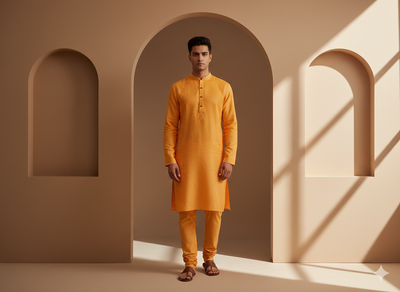 पीच कॉटन लिनन फ़ैब्रिक