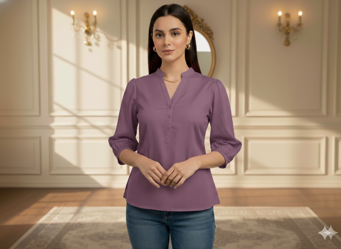 वाइल्ड ऑर्किड गुलाबी सादा ग्लेज्ड कॉटन फ़ैब्रिक (थोक)