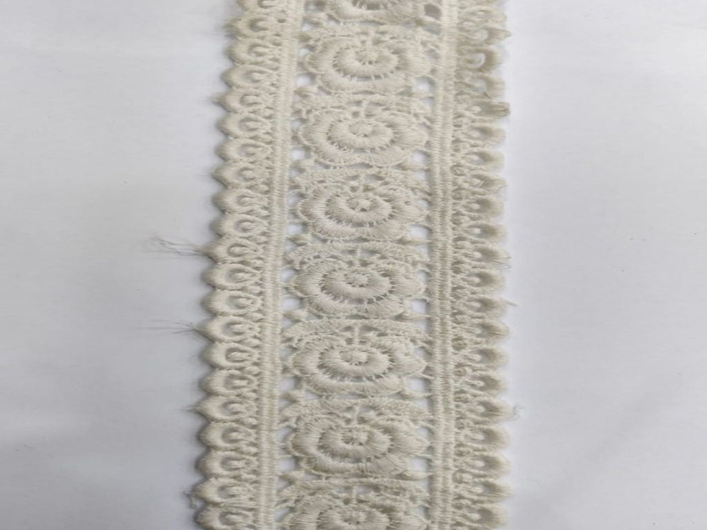 White Designer Dyeable Cotton Lace