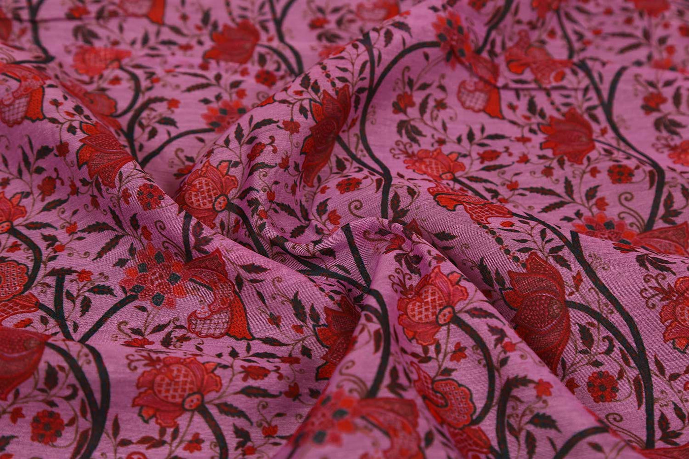 Multicolor Traditional Printed Chanderi Cotton Fabric