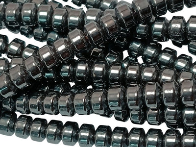 Gun Metal Black Rondelle Shaped Haemetite Metal Beads