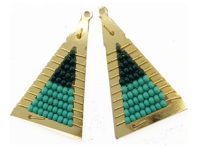 Multicolor Triangle Metal Frame Beads