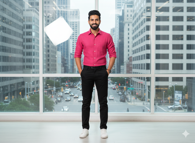 मैजेंटा कॉटन लिनन फ़ैब्रिक