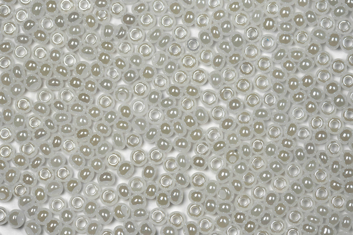 Shiny White Opaque Preciosa Luster Seed Beads